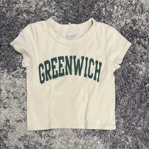 Brandy Melville Cream and Green baby Tee